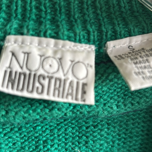 Nuovo Industrial Womans Sweater Button Down Green w Black Trimming Size S - Picture 5 of 5